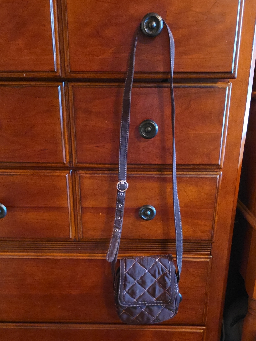 Vera Bradley Quilted Brown Crossbody Bag